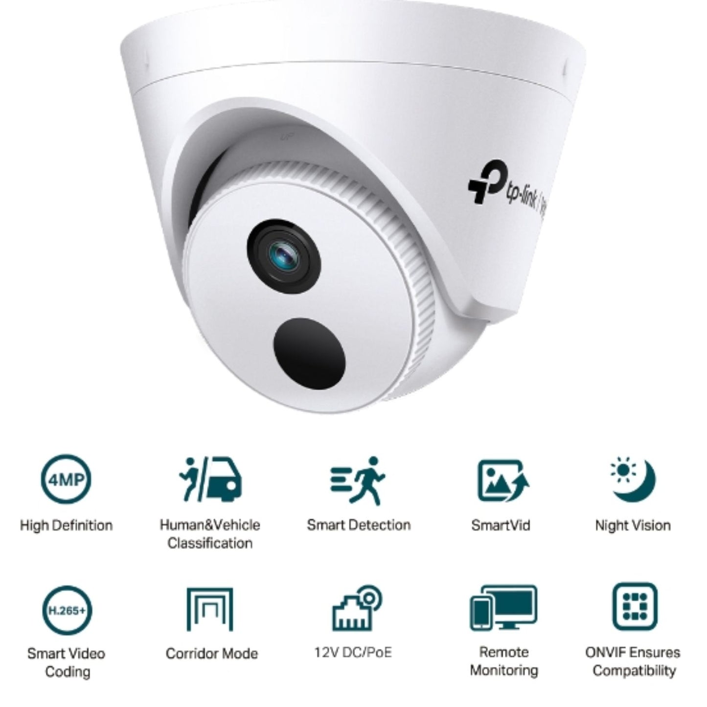 TP-Link VIGI 4MP C440I(2.8mm) IR Turret Network Camera, 2.8mm Lens, Corridor Mod