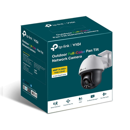 TP-Link VIGI 4MP C540(4mm) Outdoor Full-Colour Pan Tilt Network Camera, 4mm Lens