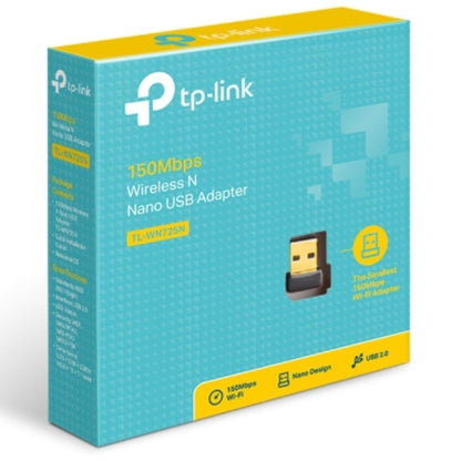 TP-Link TL-WN725N N150 Nano Wireless USB Adapter — 2.4GHz, 150Mbps, 802.11b/g/n