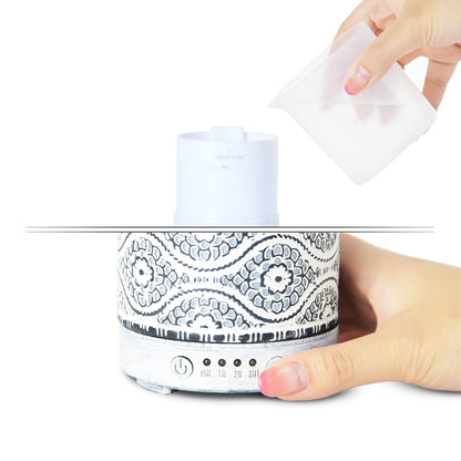 mbeat® activiva Metal Essential Oil and Aroma Diffuser-Vintage White -100ml Built-in 7 LED colour changing Auto stop misting Product weight: 0.26 kg