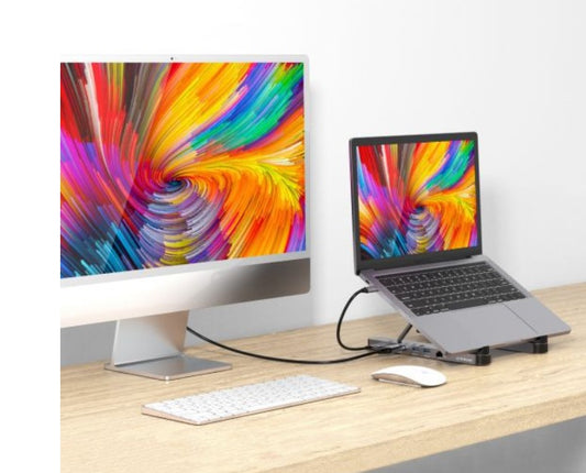(LS)mbeatÂ® Stage P5 Portable Laptop Stand with USB-C Docking Station Foldable and Adjustable Design USB-C HDMI Port Lan 1000Mbps