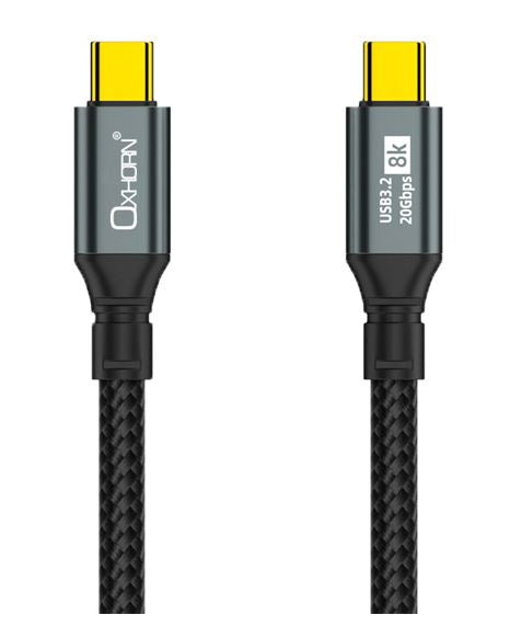 Oxhorn USB 3.2 Gen 2×2 3m USB-C to USB-C 20Gbps 8K@60Hz 20V 100W E-Marker Chip