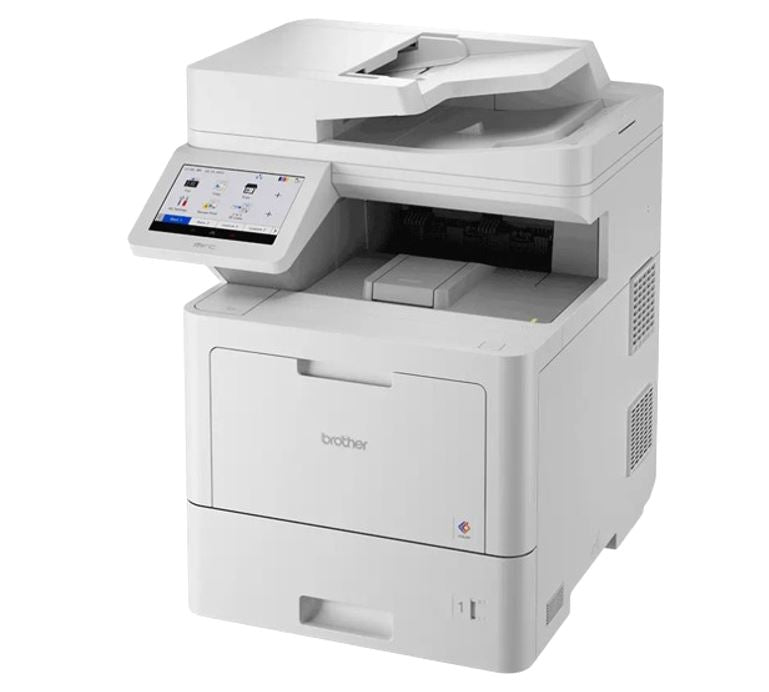 Brother MFC-L9630CDN Colour Laser Multi-Function Printer. Up to 600 x 600 dpi, 2,400 dpi class (2400 x 600) quality, 520 sheets of 80 gsm plain paper