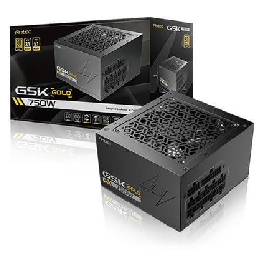 Antec GSK750 V2 80+ Gold Fully Modular, 750W, ATX 3.1, 140Ã—150Ã—86mm, 120mm fan, PCIE 5.1, 12VHPWR, OCP/OVP/UVP/SCP/OPP/OTP, 7Y warranty