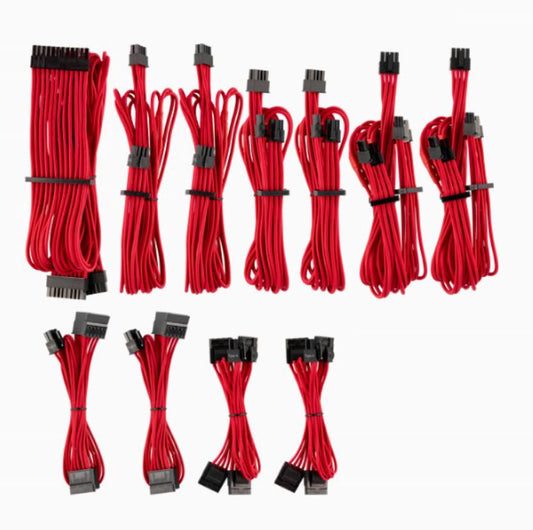 For Corsair PSU - Red Premium Individually Sleeved DC Cable Pro Kit, Type 4 (Generation 4)(LS)