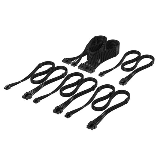 For Corsair PSU - Elite Premium Individually Sleeved Type-4 PSU Cables Starter Kit - Black