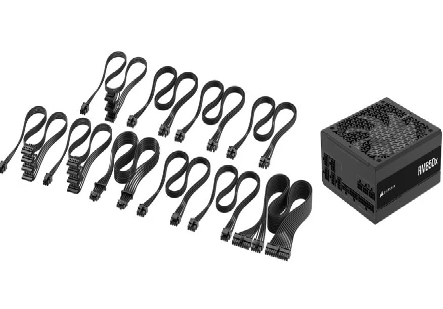 Corsair RMx Series RM850x Fully Modular Power Supply (AU): 850W, 80+ Gold, 3x PCIe, 8x SATA, 2x EPS, Zero RPM, ATX 3.1