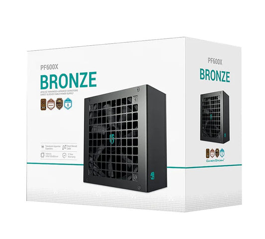 DeepCool PF600X 600W Gamer Storm 80+ Bronze/ Cybenetics ATX Power Supply 120mm Fan, Japanese & Taiwanese Capacitors, DC to DC, ATX12V V2.52