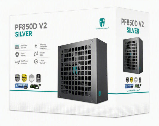 DeepCool PF850D V2 850W Gamer Storm 80+ Silver/Cybenetics Non-Modular ATX Power Supply, Taiwanese Capacitors, ATX12V V3.1
