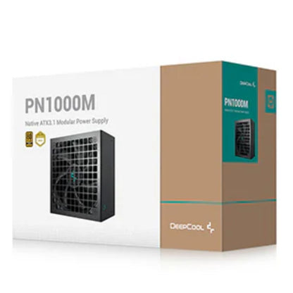 DeepCool PN1000M Gamer Storm 80+ Gold Black Fully Modular Power Supply, 135mm FDB Fan, Japanese Bulk Capacitor, ATX3.1, 12V-2x6 PCIe 5.1 Cable