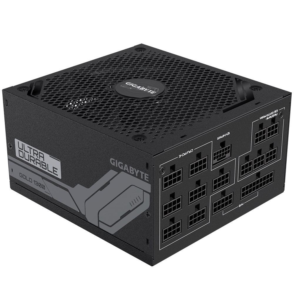 Gigabyte UD1300GM PG5 1300W ATX PSU Power Supply  80+ Gold 90% 140mm Fan Black Flat Cables Single +12V   100K Hrs