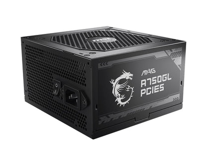 MSI MAG A750GL PCIE5 750W Up to 90% (80 Plus Gold) ATX Power Supply Unit, PFC, 1