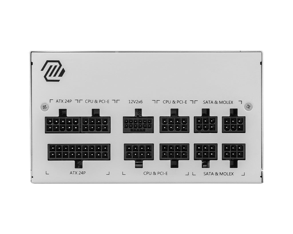 MSI MAG A850GL PCIE5 WHITE 850W Up to 90% (80 Plus Gold) ATX Power Supply Unit (