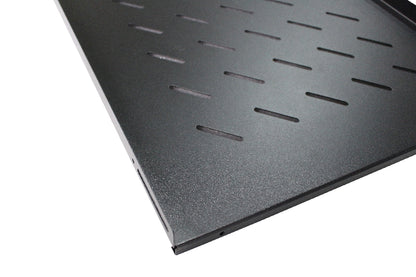 LDR Fixed 1U 550mm Deep Shelf Recommended for 19' 800mm Deep Cabinet - Black Met
