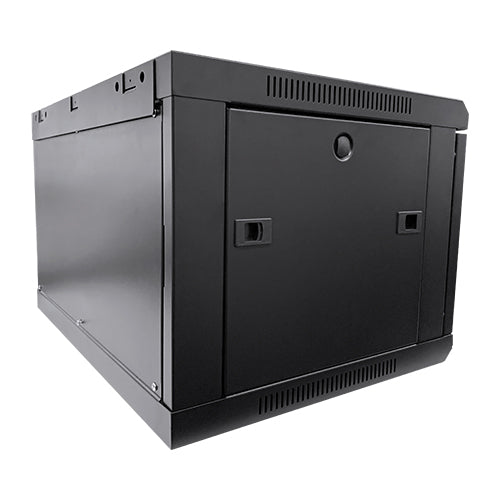 LDR Assembled 6U Wall Mount Cabinet (600mm x 450mm) Glass Door - Black Metal Con