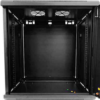 LDR Assembled 9U Wall Mount Cabinet (600mm x 450mm) Glass Door - Black Metal Con