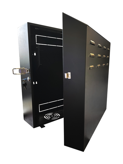 LDR Assembled 5U Flush Wall Mount Vertical Cabinet (570mm x 250mm) - Black Metal