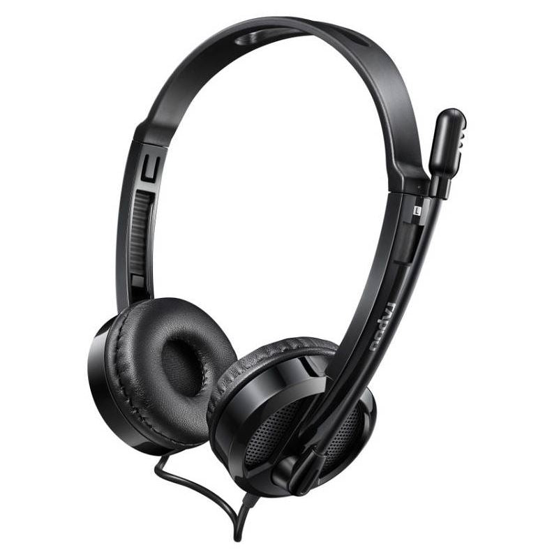 RAPOO H100 Wired Stereo Headset — HD Voice, Rotary Microphone, Volume Adjustment