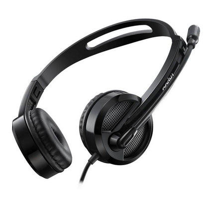 RAPOO H100 Wired Stereo Headset — HD Voice, Rotary Microphone, Volume Adjustment