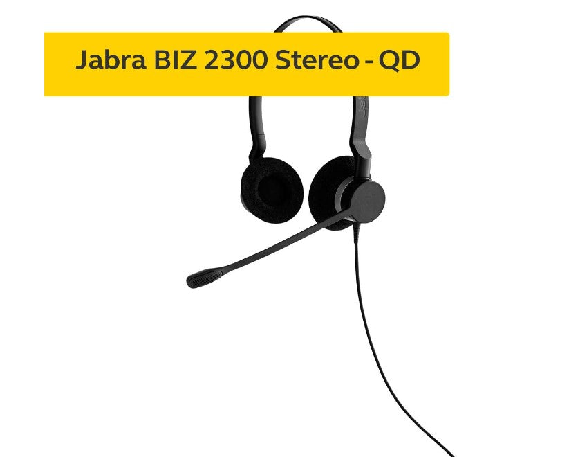 Jabra Biz 2300 Duo UC USB-A Corded Headset, HD Voice, Air Shock Microphone, Freespin, Talk in Comfort, Wired Headsets, PeakStop