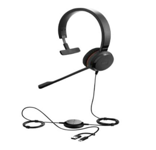Jabra Evolve 30 II, USB C/AÂ Mono UC, Great 0s and music,  Plug-and-play connectivity, Manage 0s easily, Flexible connectivity via 3.5 mm jack