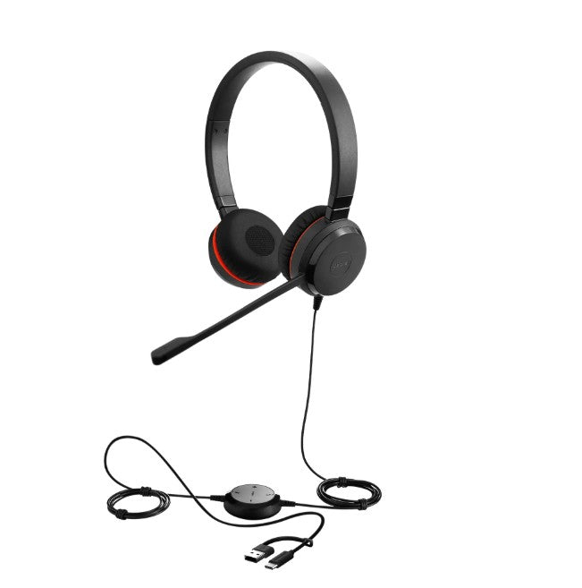 Jabra Evolve 30 II, USB C/AÂ Mono UC, Great 0s and music,  Plug-and-play connectivity, Manage 0s easily, Flexible connectivity via 3.5 mm jack