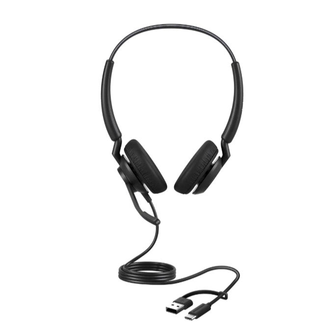 Jabra Engage 40 (Inline Link) MS Teams Dual USB-C/A Corded Headsets, Lightweight & sturdy, Double the mic, Busylight, Hearing Protection Audio Quality