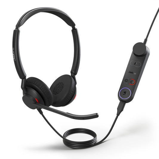 Jabra Engage 50 II Dual Teams Corded USB-C/A Headset, Best Headset for Clear Customer 0s Ultra-Lightweight Hearing Protection Smartringer Busylight