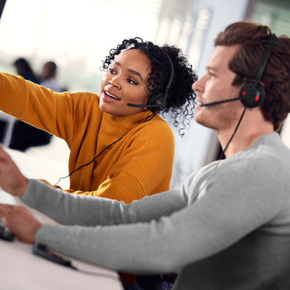 Jabra Engage 50 II Dual Teams Corded USB-C/A Headset, Best Headset for Clear Customer 0s Ultra-Lightweight Hearing Protection Smartringer Busylight