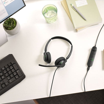 Jabra Engage 50 II Dual UC Corded USB-C/A Headset, Best Headset for Clear Customer 0s Ultra-Lightweight Hearing Protection Smartringer Busylight