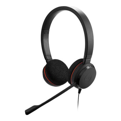 Jabra Evolve 20 SE, USB C/A, UC Stereo Headset, Plug-and-play, Noise-cancelling, Clearer Conversation, Manage 0s Easily, Leatherette Ear Cushions