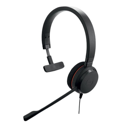 Jabra Evolve 20 SE, USB C/A, MS Mono Headset, Plug-and-play, Noise-cancelling, Clearer Conversation, Manage 0s Easily, Leatherette Ear Cushions