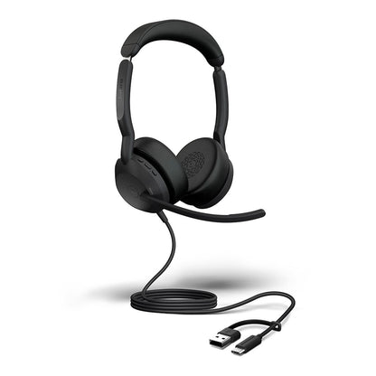 Jabra Evolve2 50, USB C/A MS Stereo Headset, BluetoothÂ®, 4 microphones, Active Noise Cancellation, Busylight, 0 management, Air Comfort technology