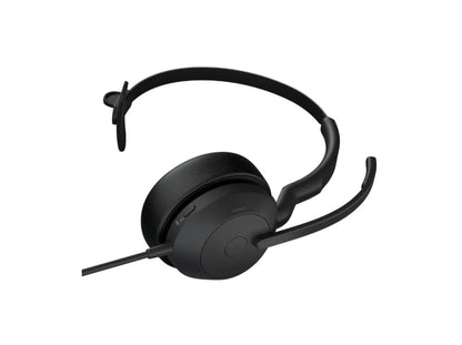 Jabra Evolve2 50, USB C/A UC Mono Headset, BluetoothÂ®, 4 microphones, Active Noise Cancellation, Busylight, 0 management, Air Comfort technology