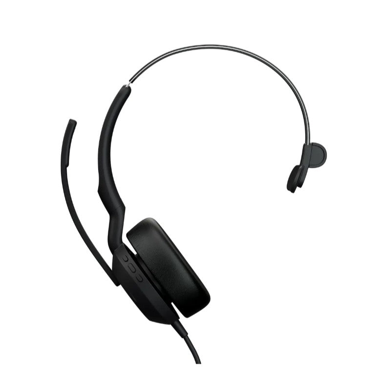 Jabra Evolve2 50, USB C/A UC Mono Headset, BluetoothÂ®, 4 microphones, Active Noise Cancellation, Busylight, 0 management, Air Comfort technology