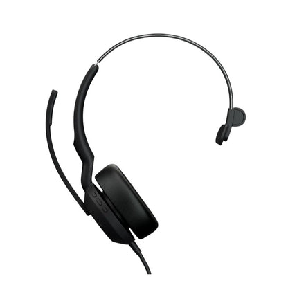 Jabra Evolve2 50, USB C/A UC Mono Headset, BluetoothÂ®, 4 microphones, Active Noise Cancellation, Busylight, 0 management, Air Comfort technology