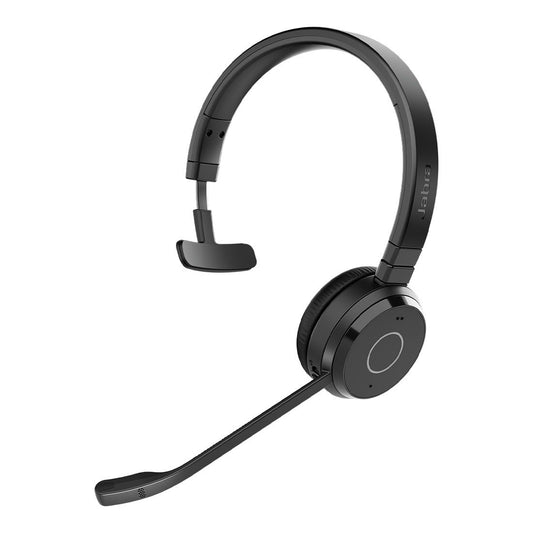 Jabra Evolve 65 TE Link390a UC Mono Stand Bluetooth Headset, 16-hour battery life, 30-metre wireless range, Passive Noise Cancellation, Busy Light