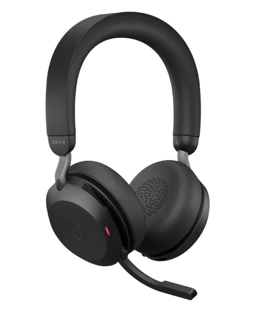 Jabra Evolve2 75 - USB-A Link380a UC Stereo Black, Advanced ANC, 30m Wireless Range, Dual Bluetooth Connectivity, 36 Hours Battery Life, Busylight