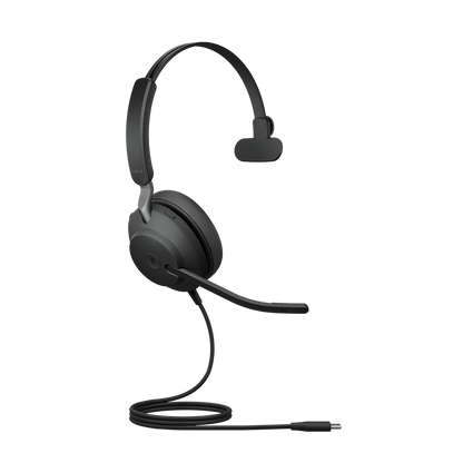 Jabra Evolve2 40 SE Wired USB-C MS Mono Headset, 360Â° BusyLight, Noise Isolationg Ear Cushions, 2Yr Warranty, Plug-and-play
