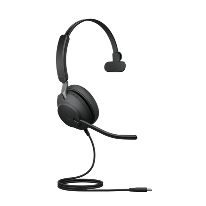 Jabra Evolve2 40 SE Wired USB-C UC Mono Headset, 360Â° BusyLight, Noise Isolationg Ear Cushions, 2Yr Warranty, Plug-and-play, 3-Microphone Technology