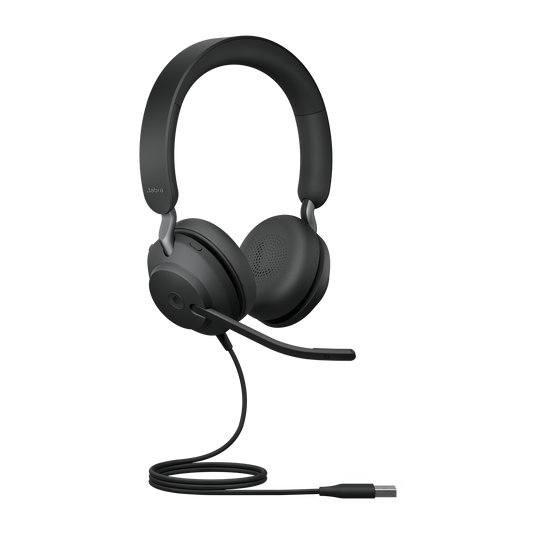 Jabra Evolve2 40 SE Wired USB-A MS Stereo Headset, 360Â° BusyLight, Noise Isolationg Ear Cushions, 2Yr Warranty, Plug-and-play, 3-Microphone Technology
