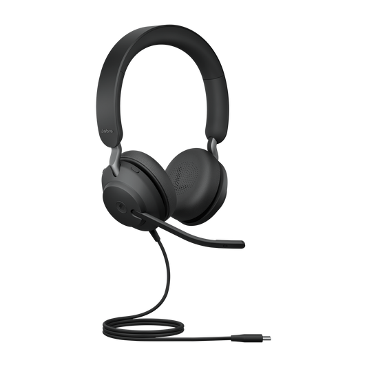 Jabra Evolve2 40 SE Wired USB-C MS Stereo Headset, 360Â° BusyLight, Noise Isolationg Ear Cushions, 2Yr Warranty, Plug-and-play, 3-Microphone Technology