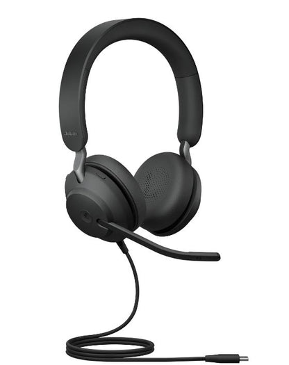 Jabra Evolve2 40 SE Wired-CA MS Stereo Headset, 360 BusyLight, Noise Isolationg Ear Cushions, 2Yr Warranty, Plug-and-play, 3-Microphone