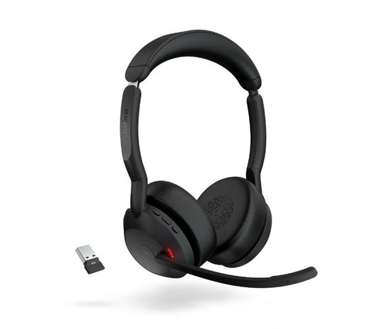 Jabra Evolve2 55 USB A Stereo Teams Active Noise Cancellation, Link 380 BluetoothÂ® Adapter ,30m Wireless Range, 18 Hours Battery Life