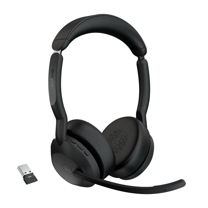 Jabra  Evolve2 55, USB C, Stereo, MS Teams, Active Noise Cancellation (ANC), Link 380 BluetoothÂ® Adapter ,30m Wireless Range, 18 Hours Battery Life