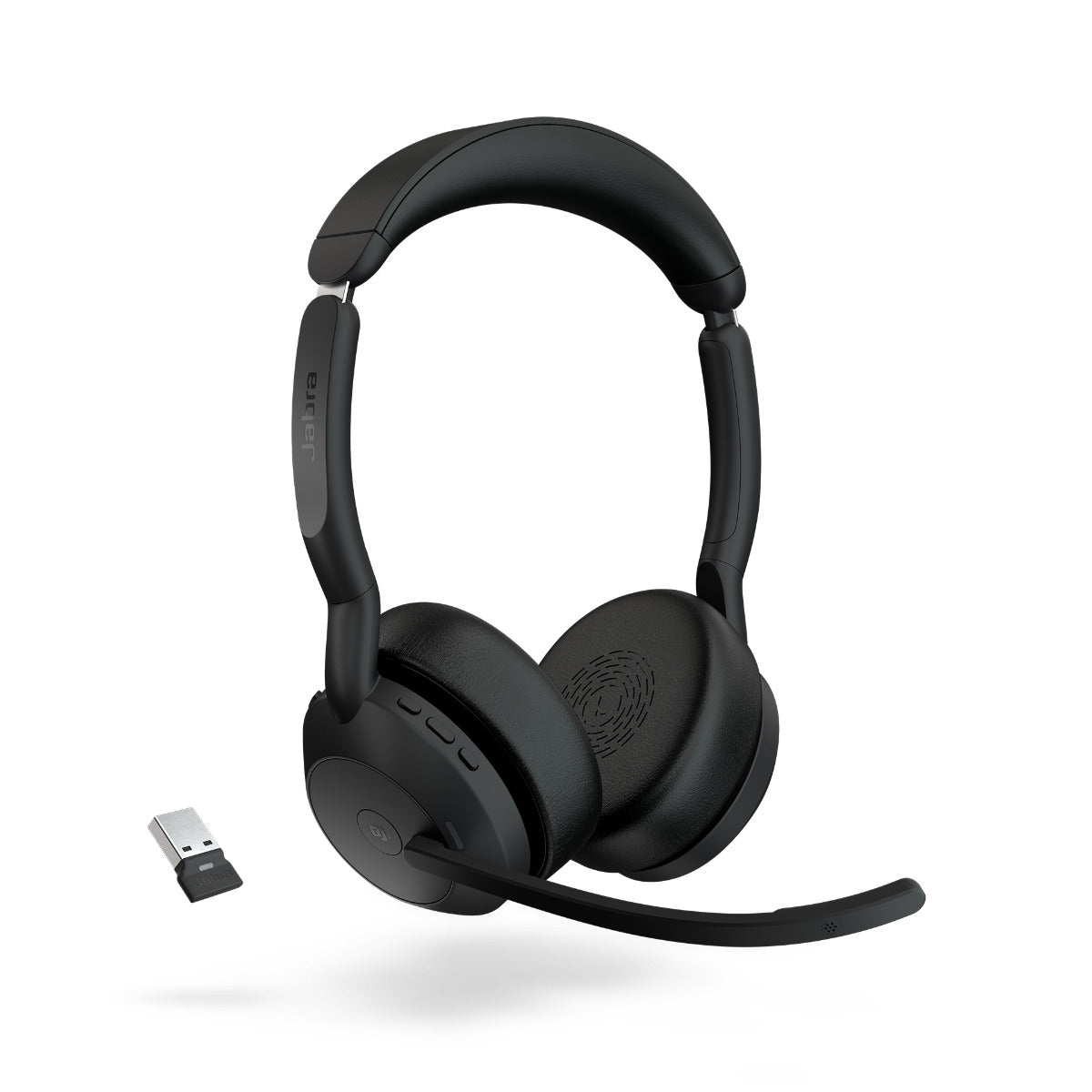 Jabra  Evolve2 55, USB A, Stand, MS Teams, Stand Active Noise Cancellation. Link 380 BluetoothÂ® Adapter ,30m Wireless Range, 18 Hours Battery Life