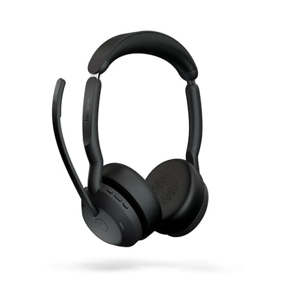 Jabra  Evolve2 55, USB A, Stand, MS Teams, Stand Active Noise Cancellation. Link 380 BluetoothÂ® Adapter ,30m Wireless Range, 18 Hours Battery Life