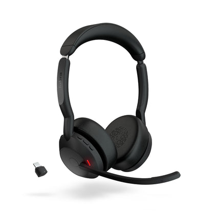 Jabra  Evolve2 55, USB C, MS Teams, Stereo, Stand, Active Noise Cancellation, Link 380 BluetoothÂ® Adapter ,30m Wireless Range, 18 Hours Battery Life
