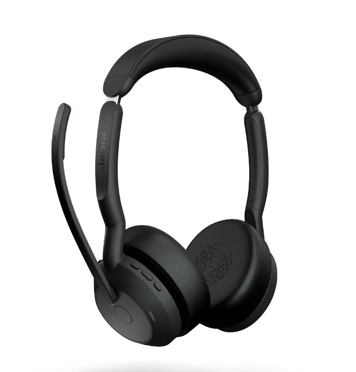 Jabra  Evolve2 55 Link380a UC Stereo Stand USB-A, Link 380 BluetoothÂ® Adapter ,30m Wireless Range, 18 Hours Battery Life, ANC