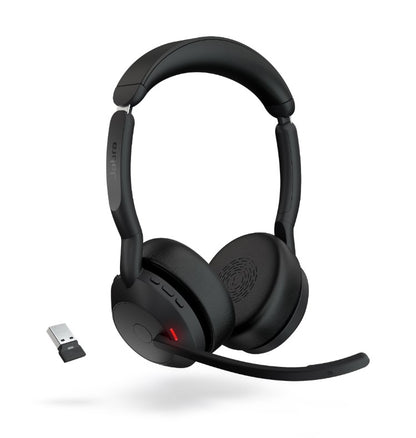 Jabra  Evolve2 55 Link380a UC Stereo Stand USB-A, Link 380 BluetoothÂ® Adapter ,30m Wireless Range, 18 Hours Battery Life, ANC